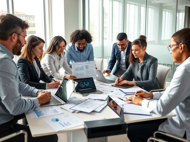 Изображение команды, совместно работающей над отчетом