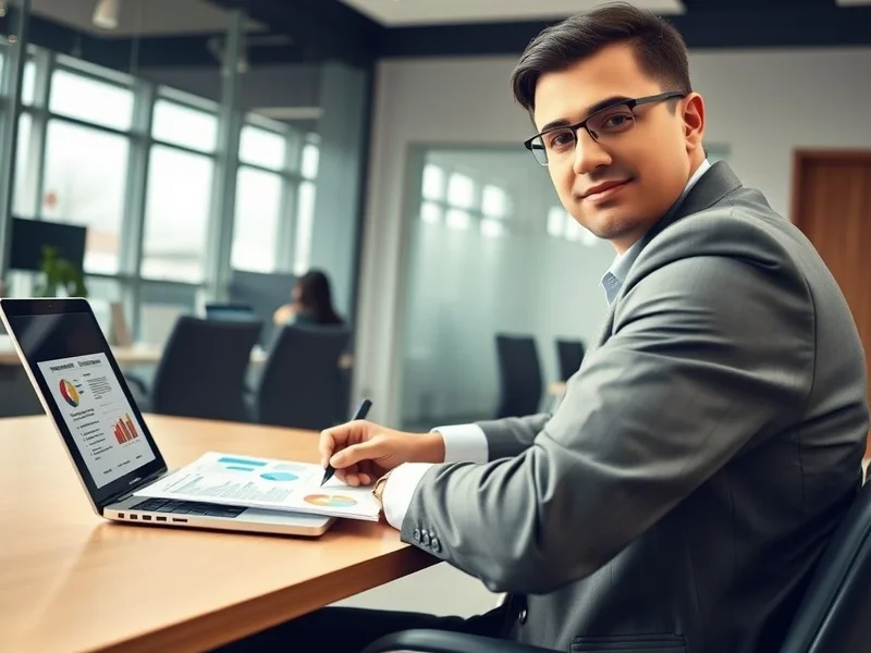 Immagine di una persona che osserva un progetto o un documento strategico, con il titolo "Innovation Strategy Report" sovrapposto.