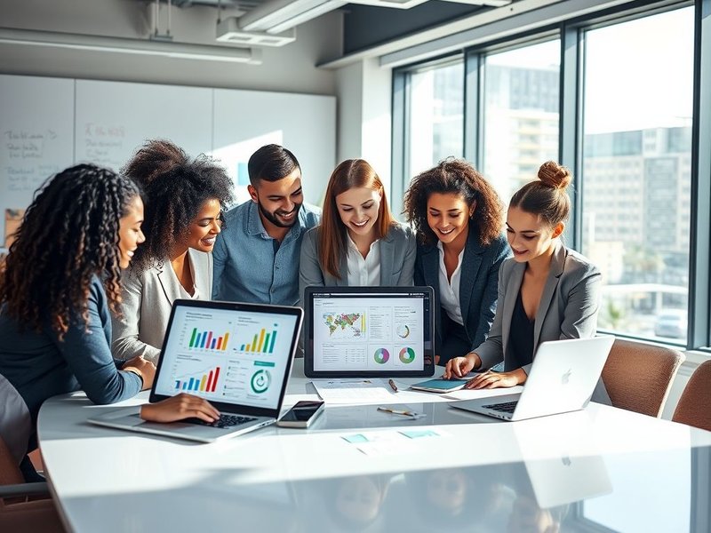 Image of a team collaborating on a report