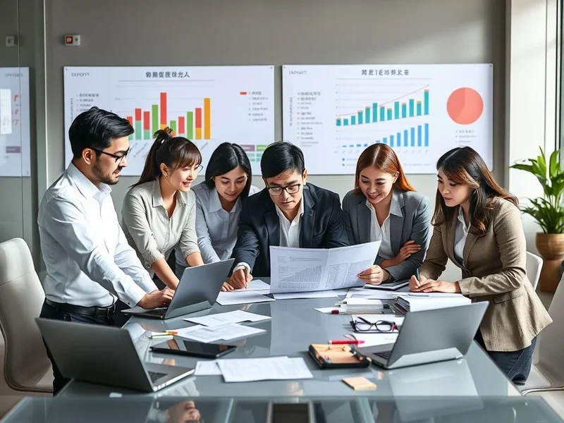 チームがレポート作成に協力している画像