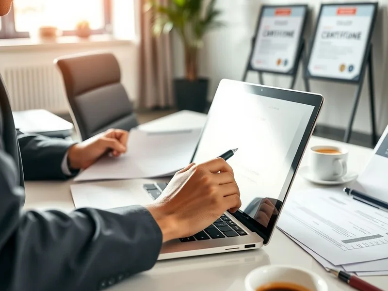 Image d'un Training Completion Report examiné sur un ordinateur portable