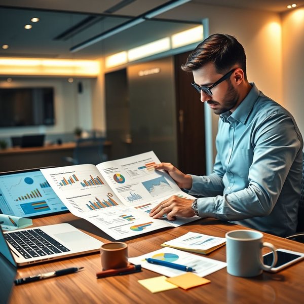 画像: 机の上のClient Retention Strategy Reportドキュメント