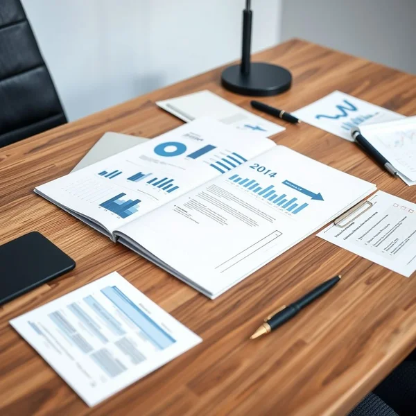 Bild: Client Retention Strategy Report Dokument auf einem Schreibtisch