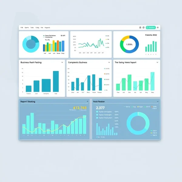 Bild eines Dashboards mit verschiedenen Geschäftsmesswerten, symbolisierend einen Business Health Report