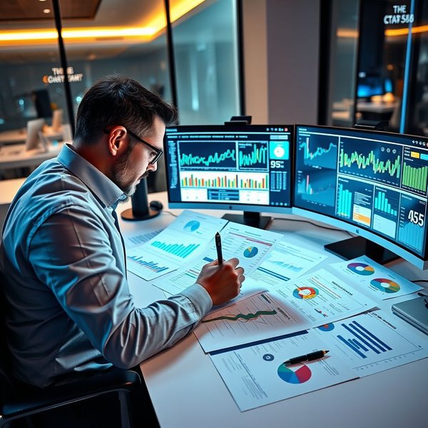 Imagem de um painel exibindo várias métricas de negócios, simbolizando um Business Health Report