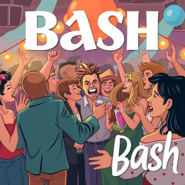 Argo kelime "bash"i gösteren canlı bir parti sahnesi