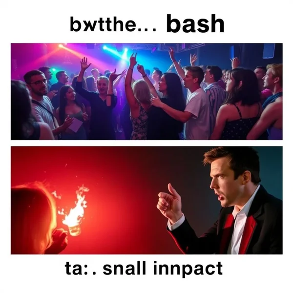 Một cảnh tiệc tùng sống động minh họa từ lóng "bash"