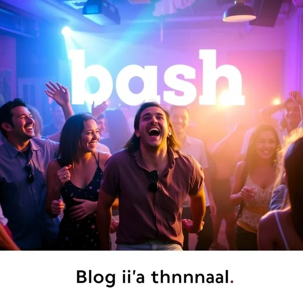 A lively party scene illustrating the slang word "bash"