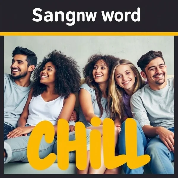 Image of people relaxing, with the text "Understanding the slang word Chill"