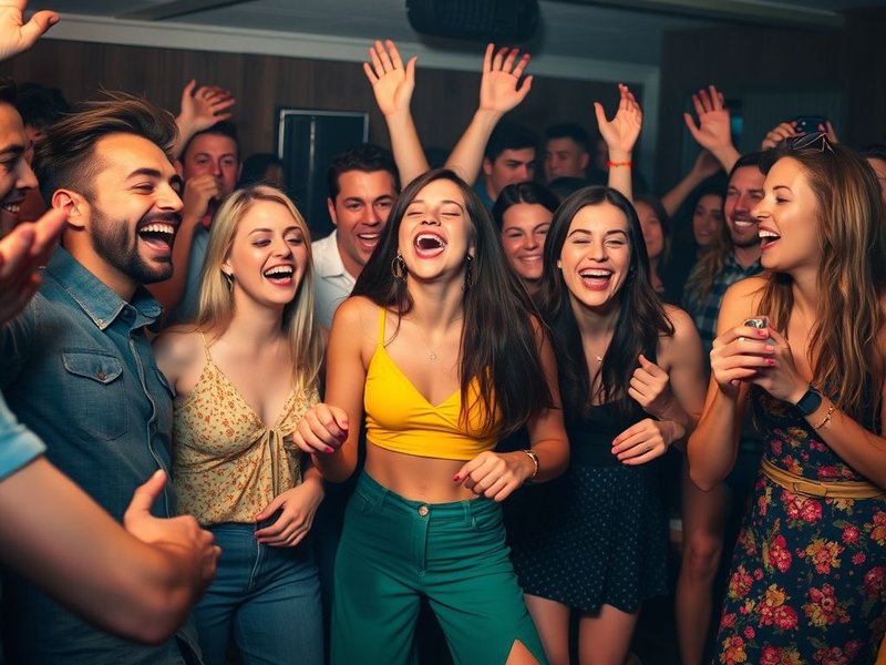 Сцена оживленной вечеринки, иллюстрирующая значение Shindig