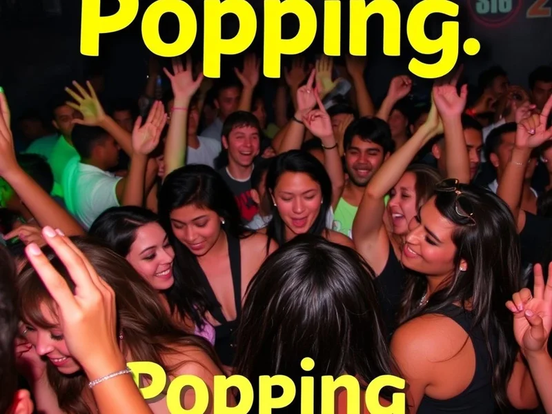 A lively event scene illustrating the English slang term Popping