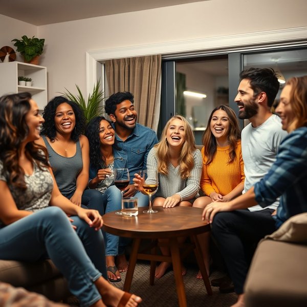 Amigos se divertindo em uma House Party