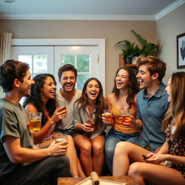 House Party'de eğlenen arkadaşlar