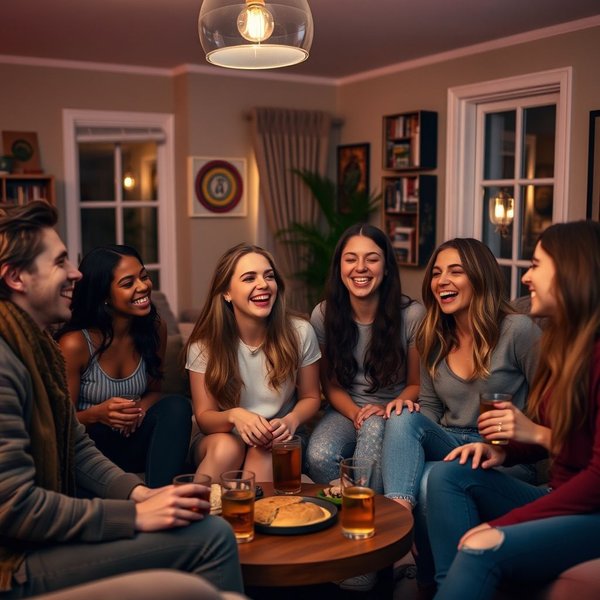 House Party에서 즐거운 시간을 보내는 친구들