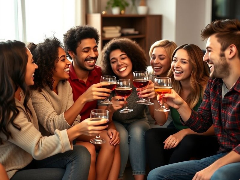 Image showing friends having pre-drinks at home