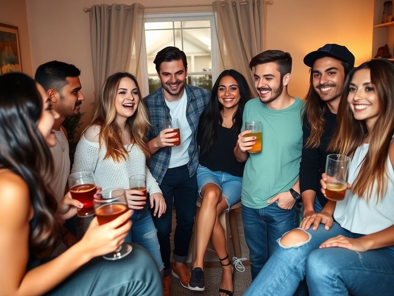 Image showing friends having pre-drinks at home