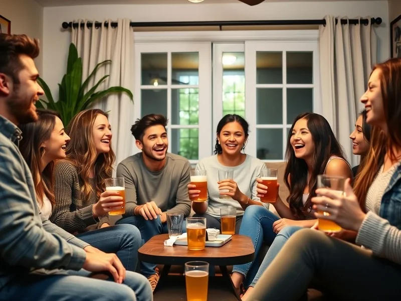 Image showing friends having pre-drinks at home