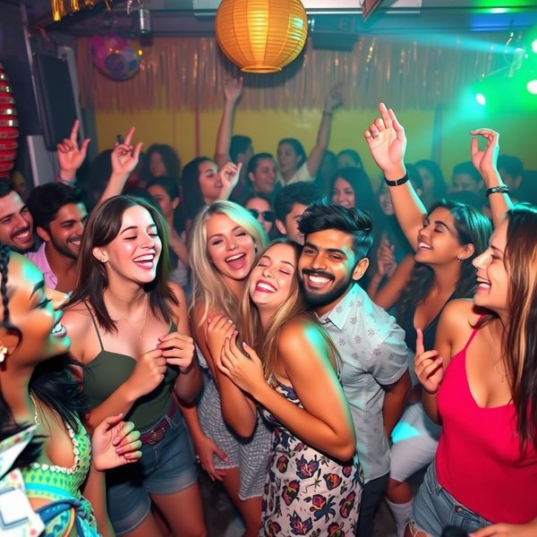 Shindig'in anlamını gösteren canlı bir parti sahnesi