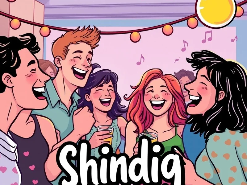 مشهد حفلة مفعم بالحيوية يوضح معنى Shindig