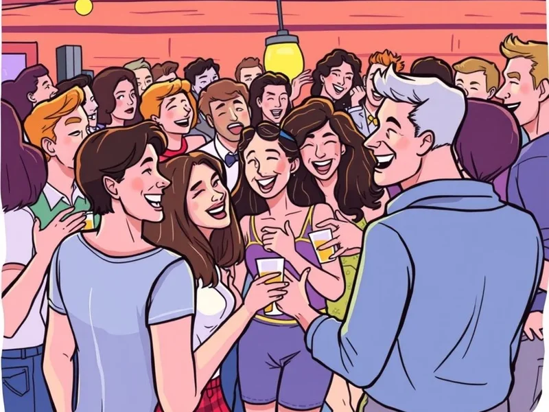 Eine lebhafte Partyszene, die die Bedeutung von Shindig illustriert