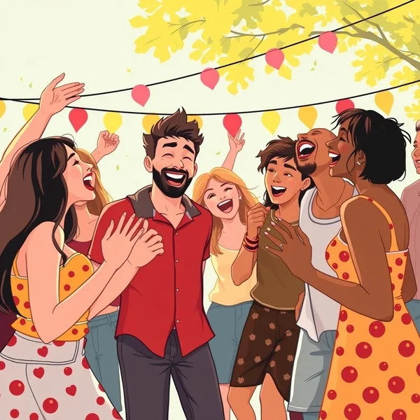 Une scène de fête animée illustrant la signification de Shindig