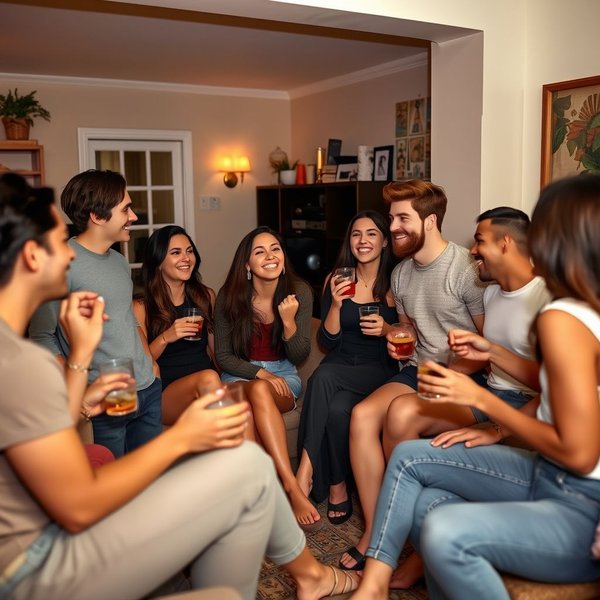 Vrienden die plezier hebben op een House Party