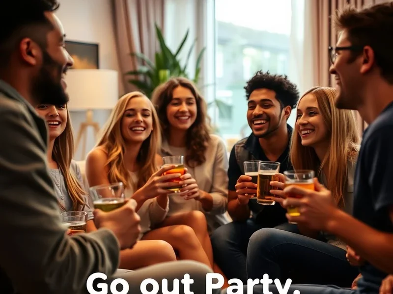صورة تظهر أصدقاء يتناولون pre-drinks في المنزل