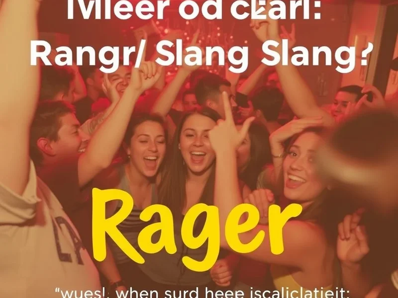 Understanding the meaning of the party slang Rager