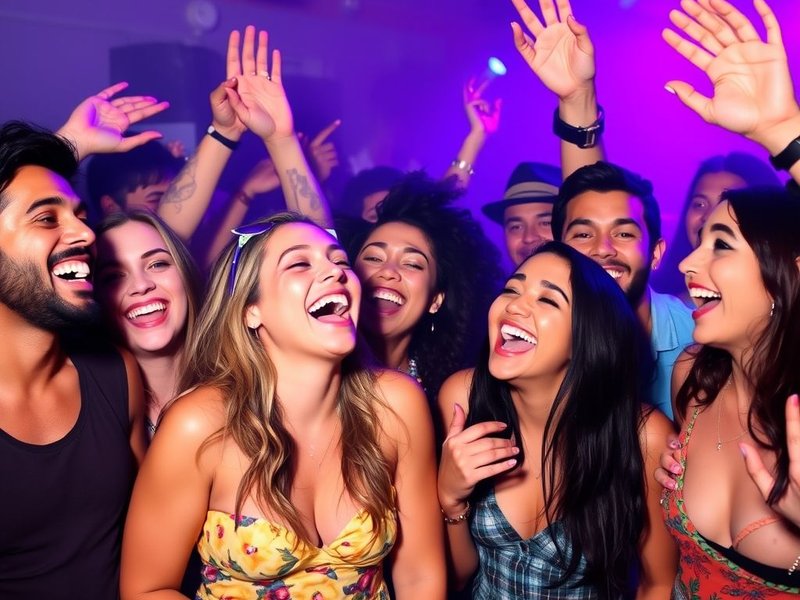 A lively party scene illustrating the slang word "bash"