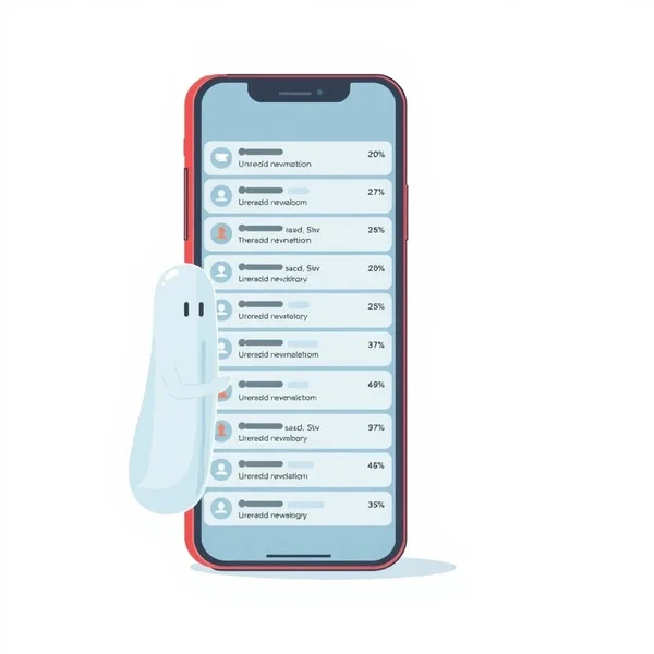 Telefonun göz ardı edilmiş mesajlarla illüstrasyonu, Ghost argosunu temsil ediyor