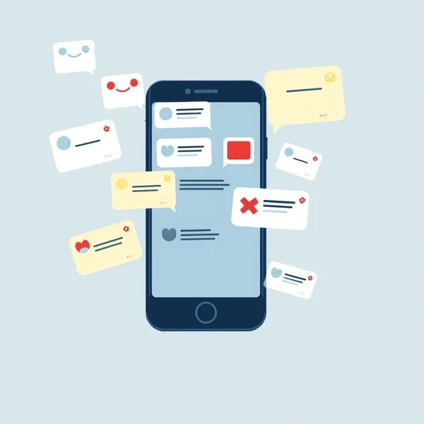 Illustration of a phone with ignored messages, representing the slang Ghost