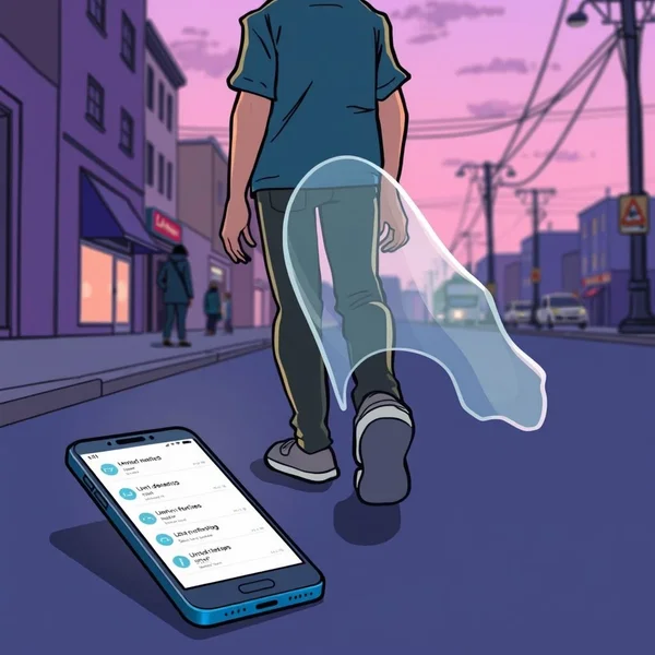 Illustration d'un téléphone avec des messages ignorés, représentant l'argot Ghost