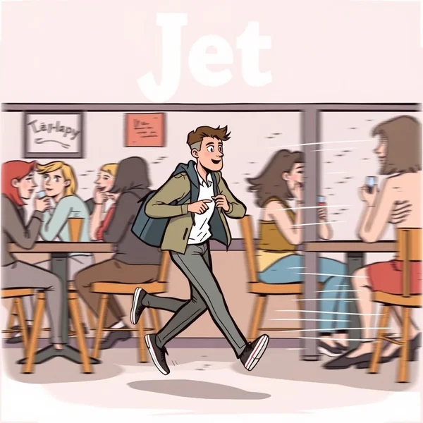 Illustration for the English slang term Jet
