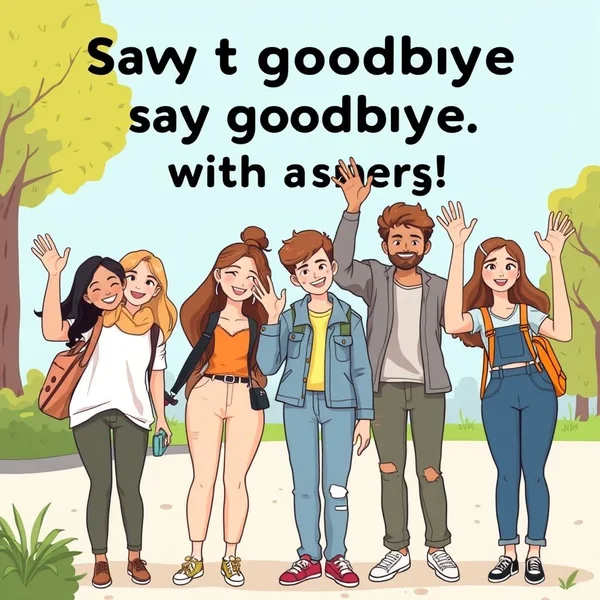 Friends waving goodbye and saying Peace Out at a gathering