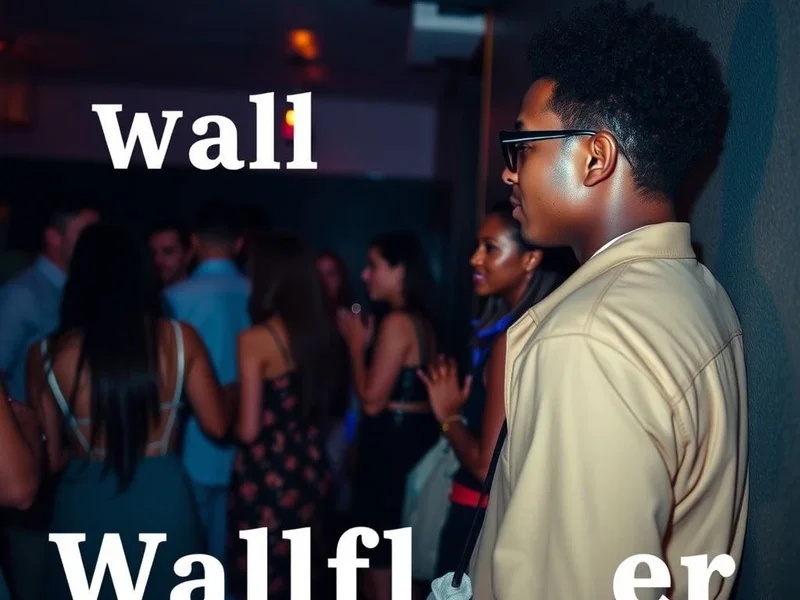 Image of someone observing at a party, illustrating the term Wallflower