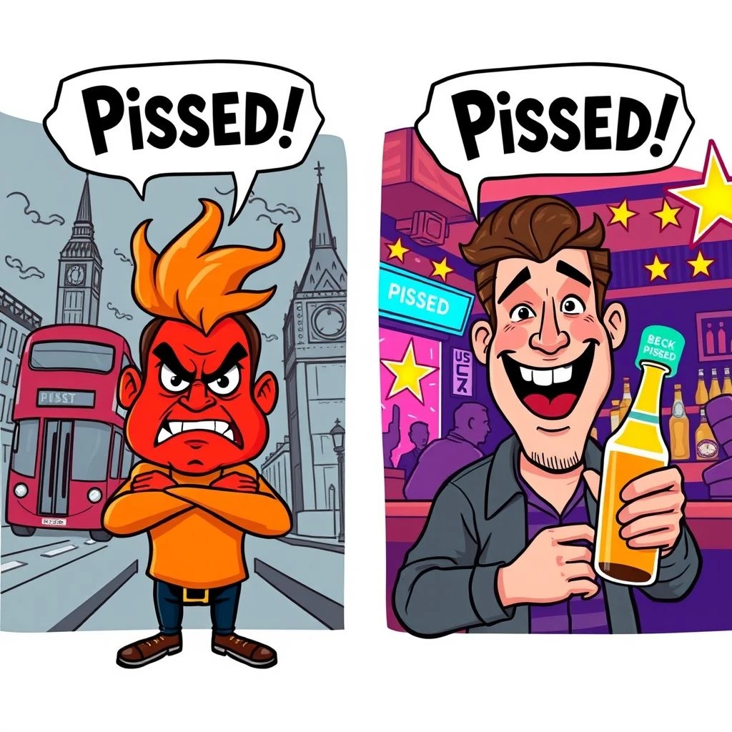 “Pissed”详解：英语俚语词汇大解析 (英式英语 vs 美式英语)