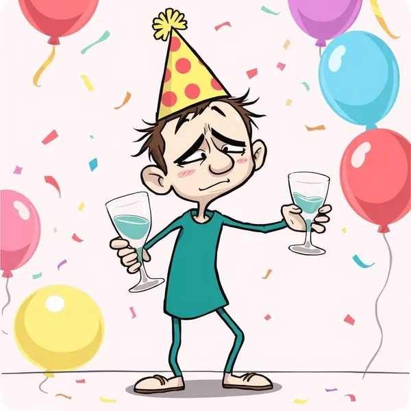 Một người trông Sloshed tại một bữa tiệc