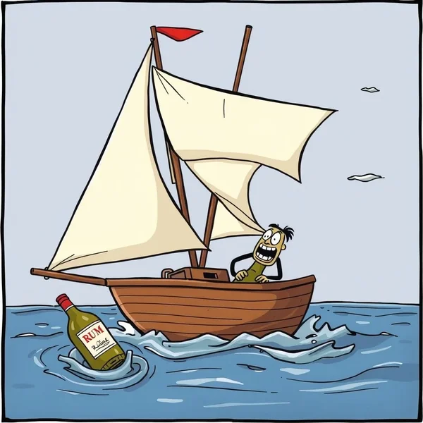 Man looking unsteady, illustrating the phrase Three Sheets To The Wind