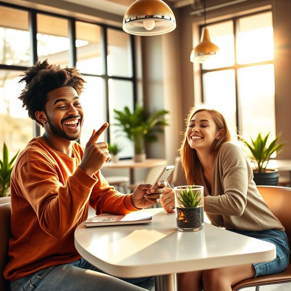 Two friends laughing together, illustrating the friendly meaning of the word Buddy
