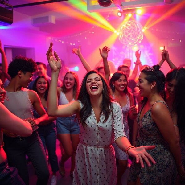 An image showing people dancing and having fun, illustrating the phrase Get Your Groove On.