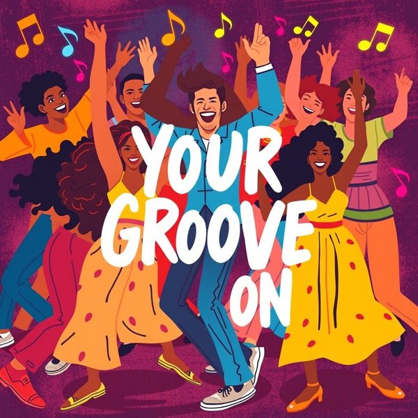 ภาพแสดงผู้คนเต้นรำและสนุกสนาน ซึ่งสื่อถึงสำนวน Get Your Groove On
