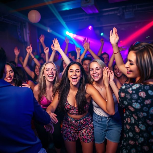 Một hình ảnh cho thấy mọi người đang nhảy múa và vui vẻ, minh họa cho cụm từ Get Your Groove On.