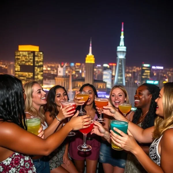 Image of friends celebrating and having fun, illustrating how to Paint The Town Red
