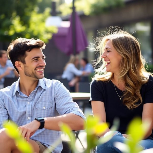 Two friends sitting on a park bench, enjoying a conversation and ready to shoot the breeze.