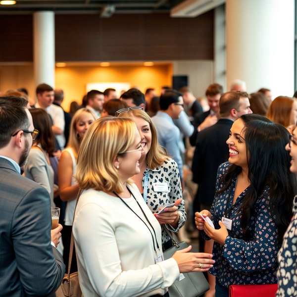 Bild von Leuten bei einem Networking-Event, um zu erklären, was Mingle bedeutet