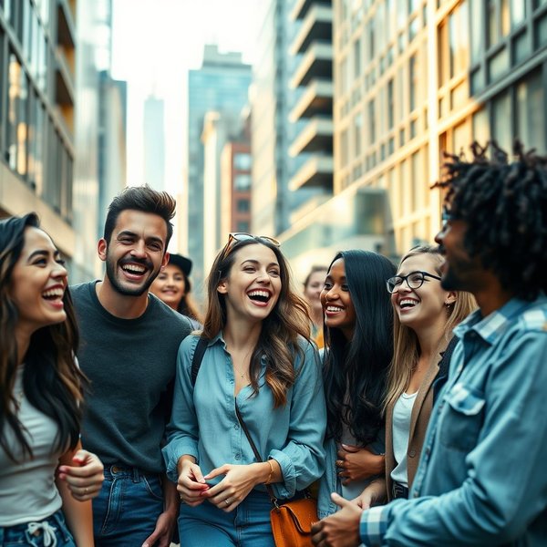 Een groep vrienden die het woord Dude gebruiken in een informeel gesprek