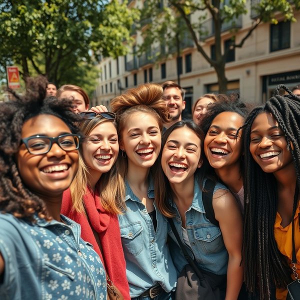 Een groep vrienden die een 'squad' vertegenwoordigt