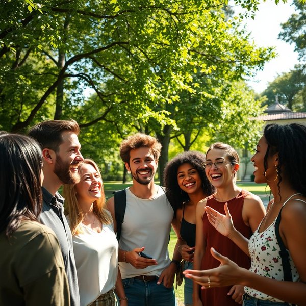 A group of friends using the word Dude in a casual conversation