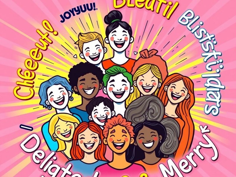 Imagem mostrando uma cena alegre, ilustrando Sinônimos de Happy (Feliz)