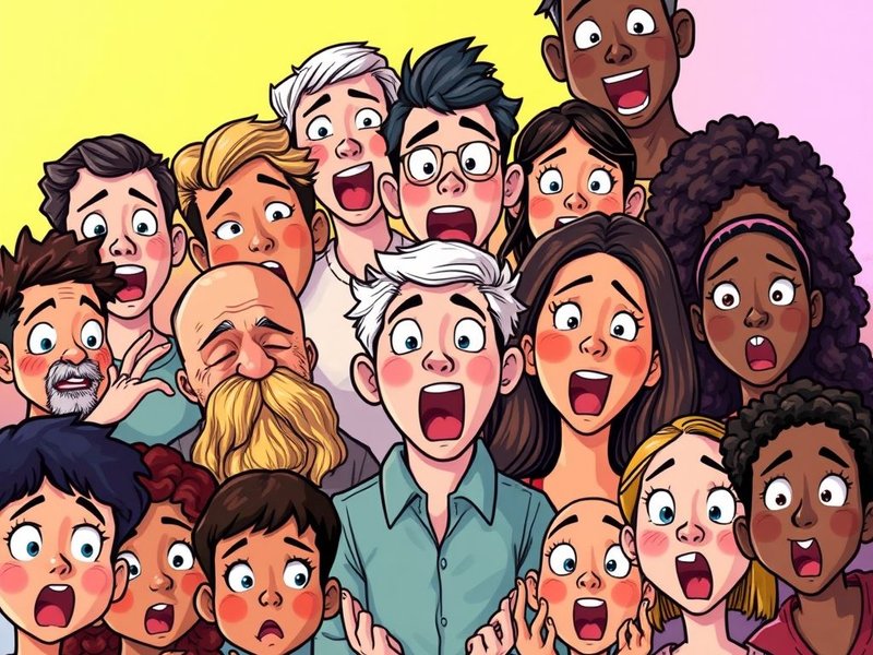 Person looking surprised, illustrating synonyms for Surprised